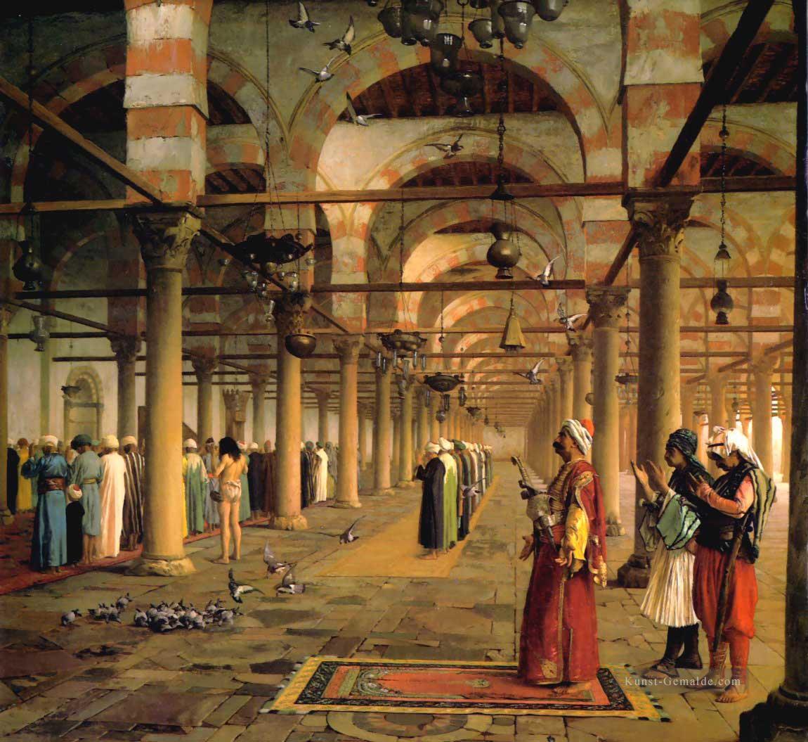 Öffentliches Gebet in der Moschee von Amr Kairo Arabien Jean Leon Gerome Ölgemälde